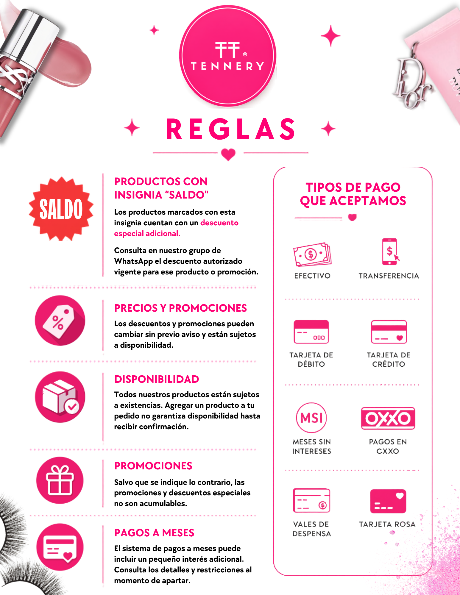 Reglas y Términos del Catálogo TENNERY®